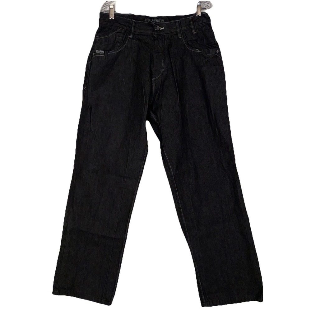 Mecca Apparel Jeans Men's 34x34 Black‎ Embroidered Back Pocket NWO New